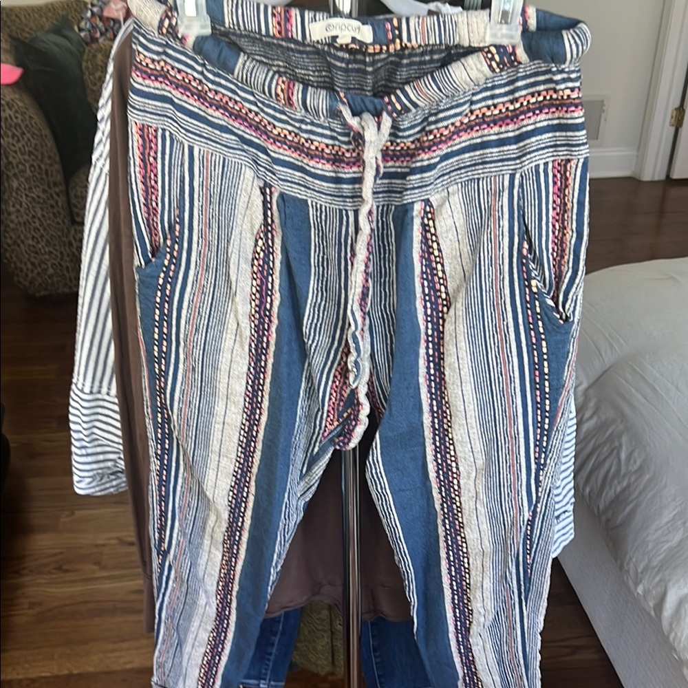 Rip Curl Blue and Red Striped Jeans Nautical Style
